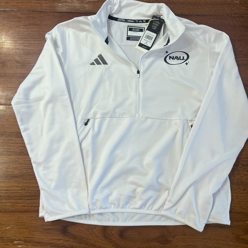 adidas Women's NAU Sideline Woven Quarter-Zip Jacket White Size M
